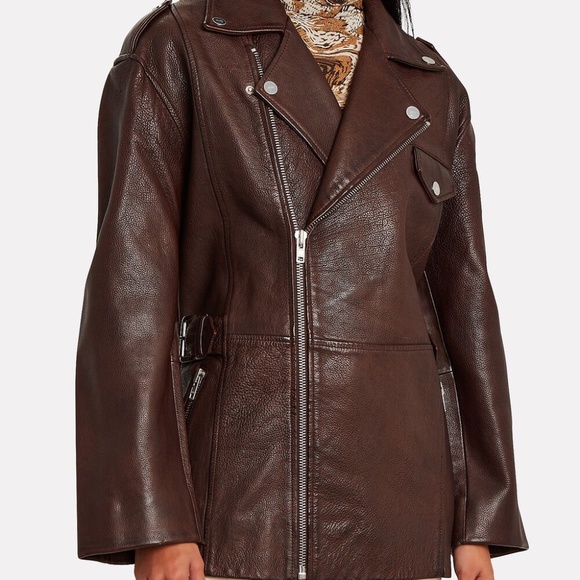 Ganni Oversized Leather Jacket - Picture 2 of 3